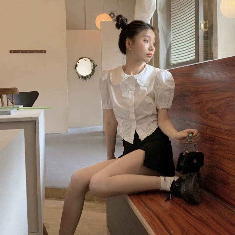 大人ガーリーなパフスリーブブラウス S1848
