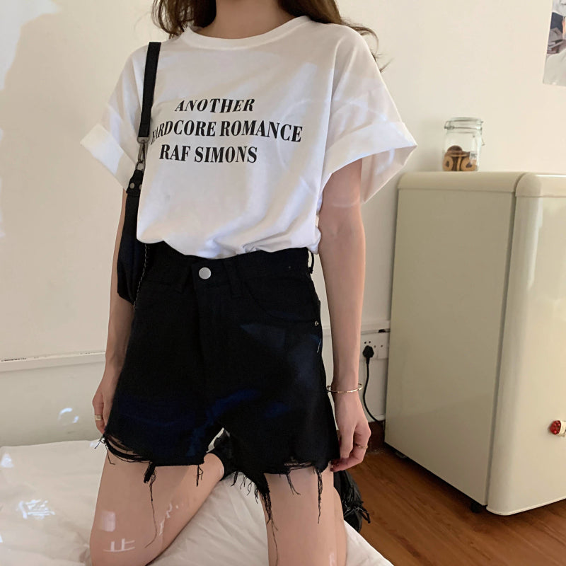 ダメージデニムショートパンツ 抜け感デザイン S1814