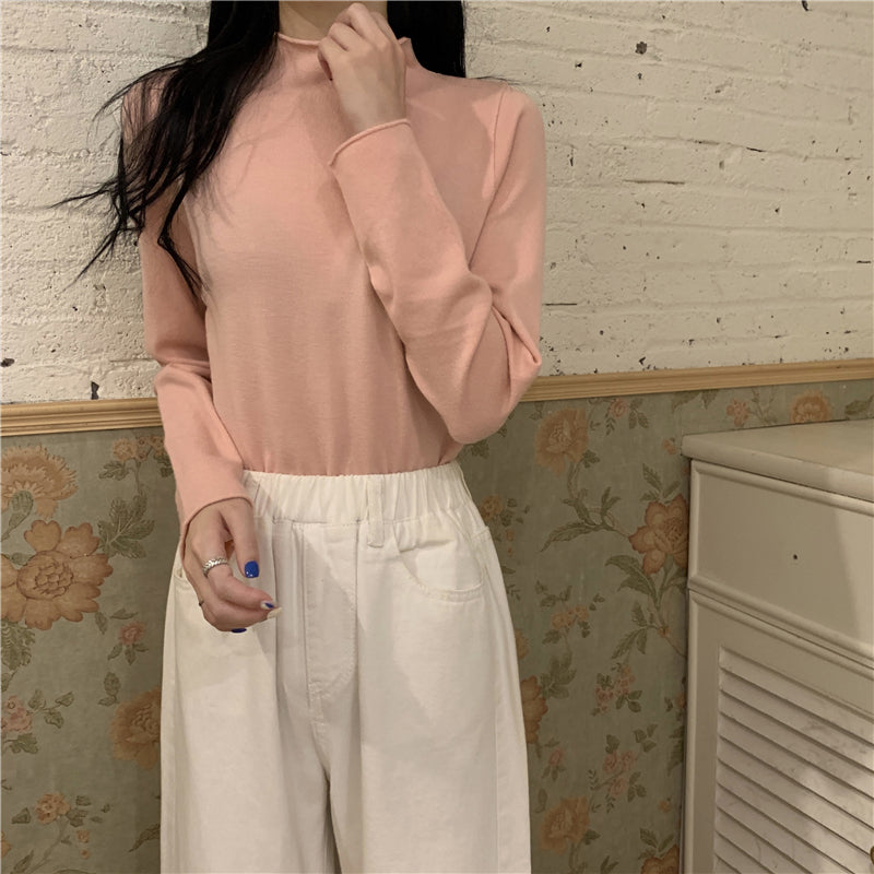 19色展開♡ベーシックハイネックニットトップス S1310