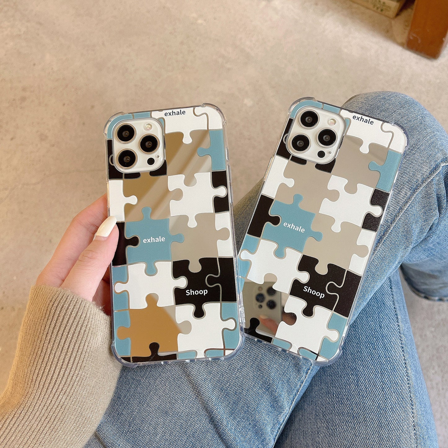 韓国発パズルミラーiPhoneケース♡個性的でかわいい S2520