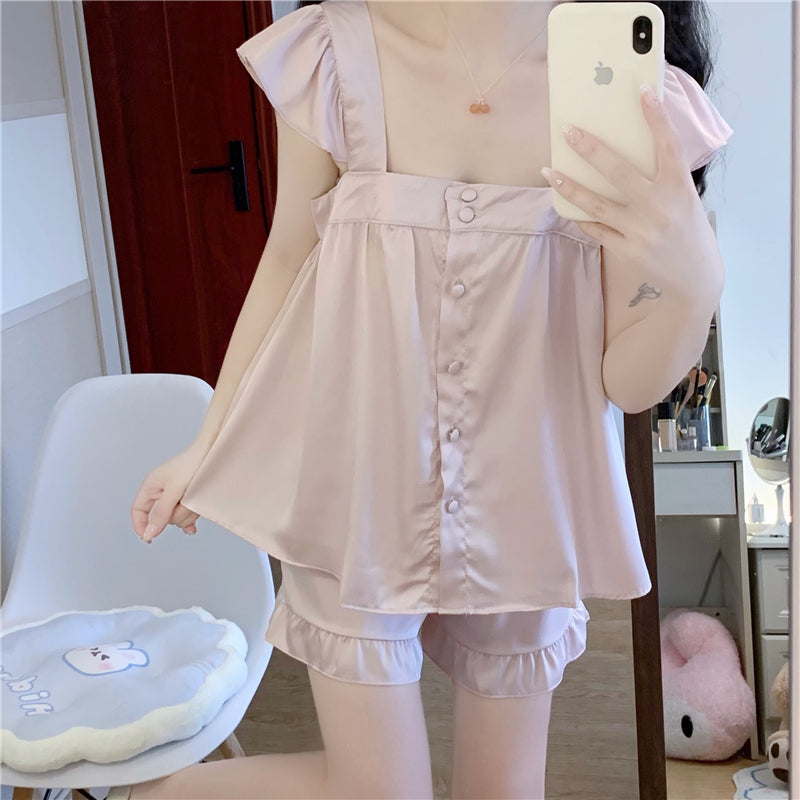 ゆるっと可愛いショルダーフレアルームウェア♡ S2276