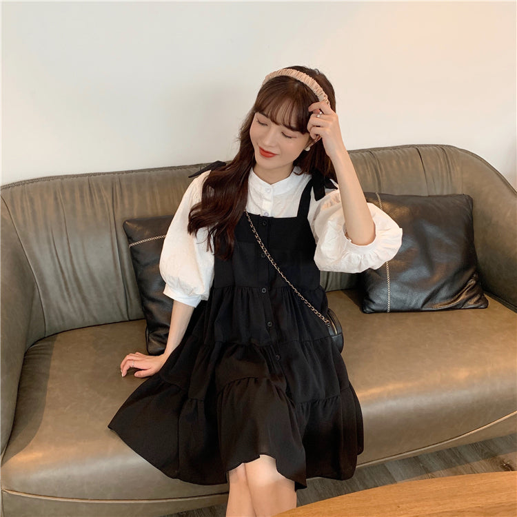 フレンチリボンワンピースセット♡肩リボンが可愛い S1793