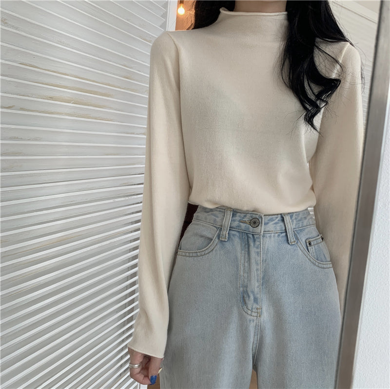 19色展開♡ベーシックハイネックニットトップス S1310
