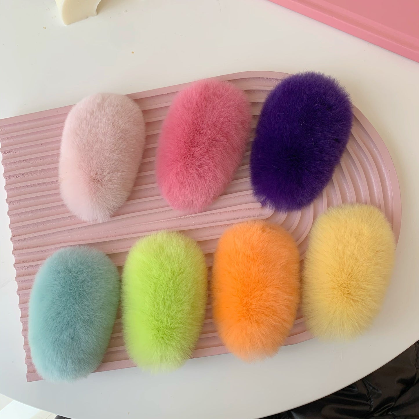 ふわふわリアルファーヘアクリップ♡大人可愛いアクセ S1127