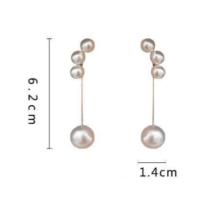 大人可愛いパールレイヤードバックピアス S2342