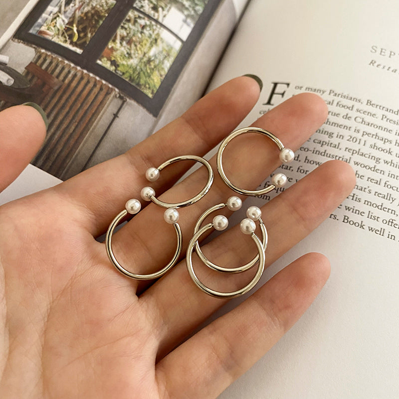 パールオープンリングセット 重ねづけで可愛い♡ S2118
