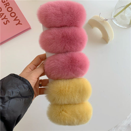 ふわふわリアルファーヘアクリップ♡大人可愛いアクセ S1127