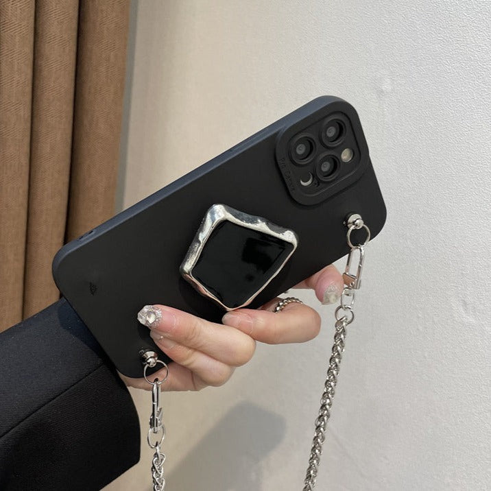 ブラックメタリックスマホショルダー S2241