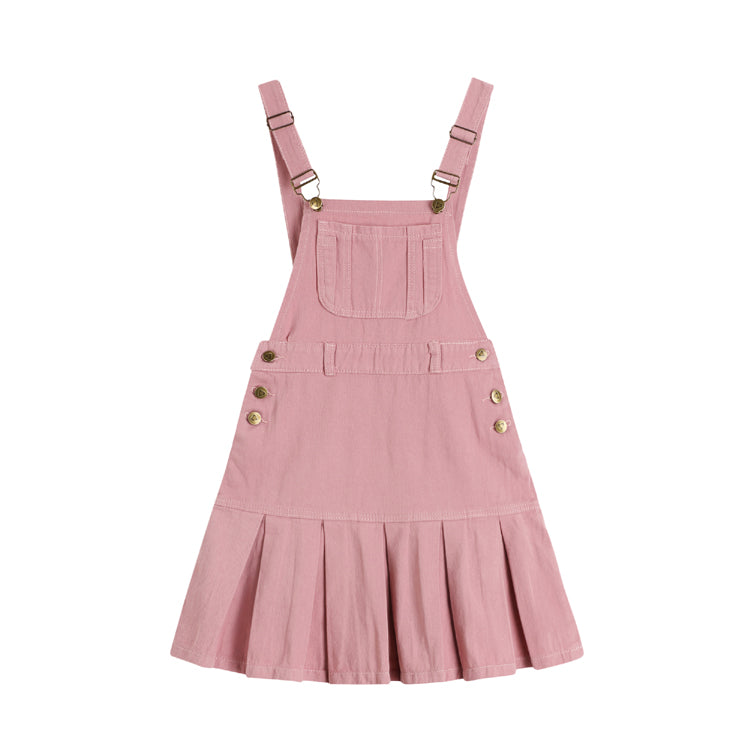 ピンクデニムオーバーオールミニスカート♡ S2225