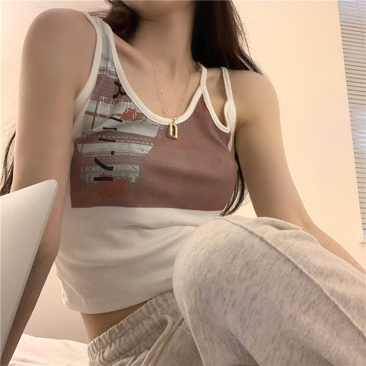 アシメデニム風半袖Tシャツ♡2WAYで着回し自在 S1677