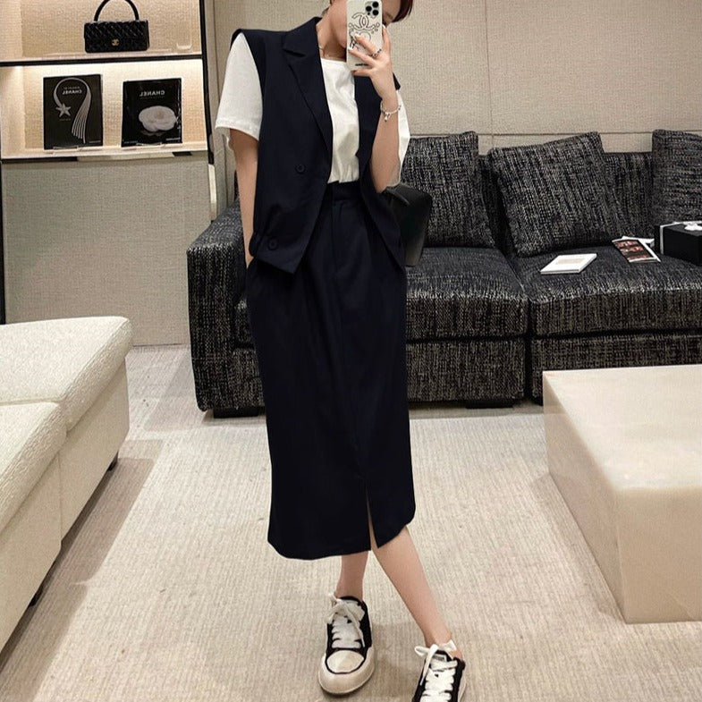 大人可愛いノースリーブジャケットセットアップ♡ S2310