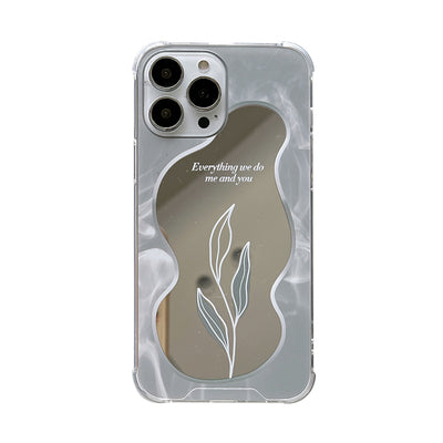リーフ柄マーブル iPhoneケース おしゃれスマホケース S2500