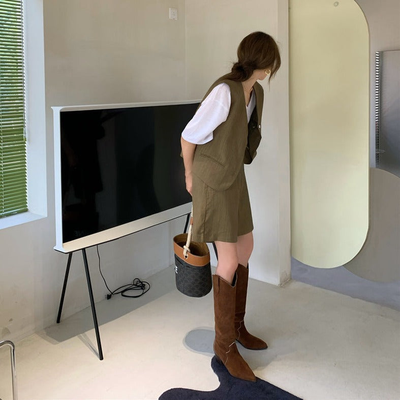 大人可愛いジレセットアップ S2145