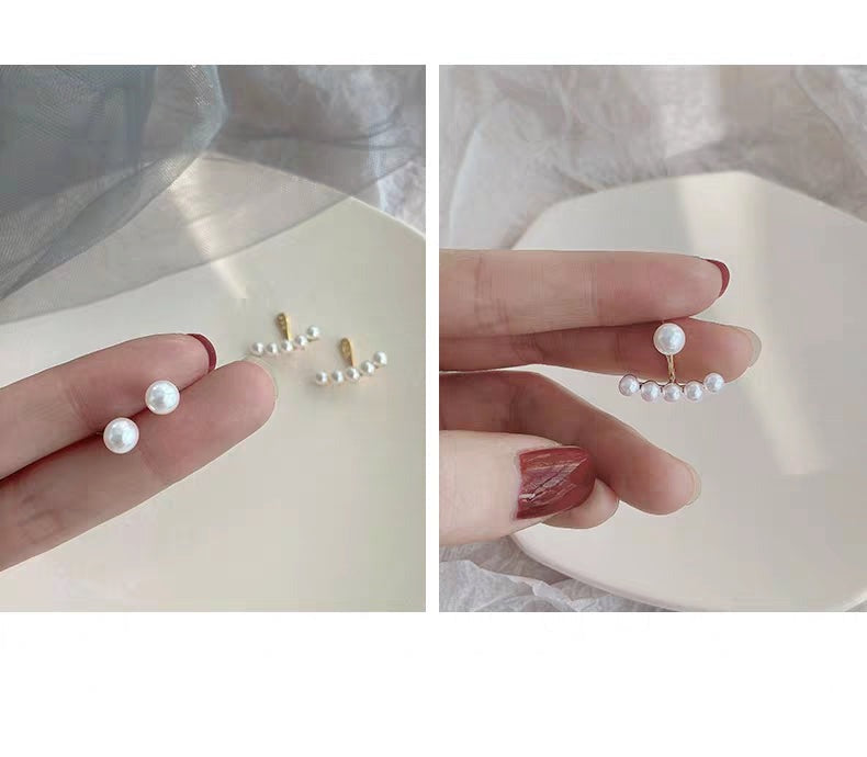 2wayパールピアス♡6粒の輝きで耳元を華やかに S2344