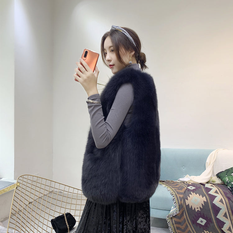 ふわふわフェイクファーベスト♡Vネックで華やかコーデ S1015