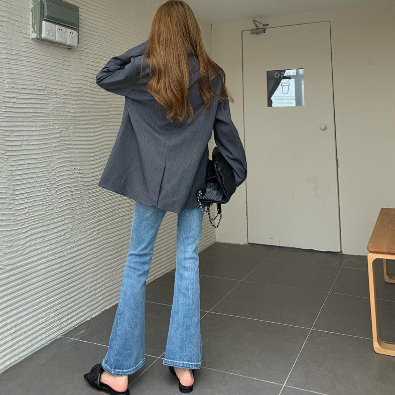 ハイウエストフレアデニムパンツ 脚長効果で大人カジュアル♡ S2498