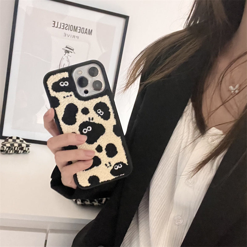 ふわふわボアのシープiPhoneケース♡モノトーン可愛い S2515