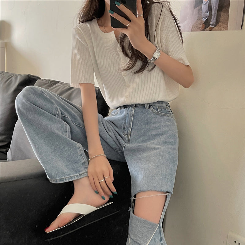 【9色】シンプルワイドリブTシャツ S1680