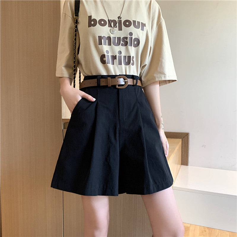 ベルト付きショートパンツ べっこうベルトでキュートに♡ S2412
