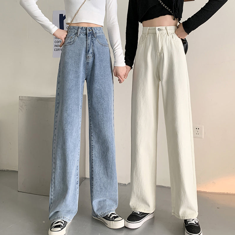 ハイウエストストレートデニムパンツ☆脚長シルエット S2097