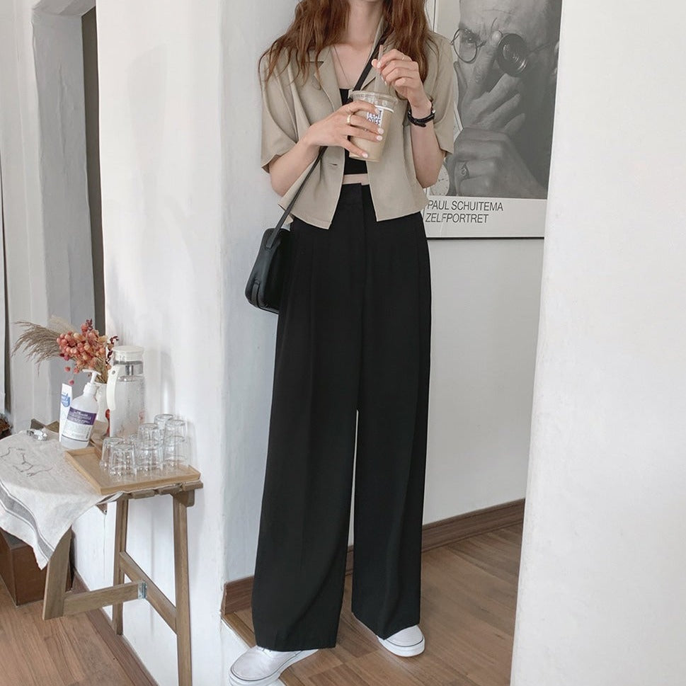 リネン風半袖ジャケット♡涼やか夏コーデに S1859