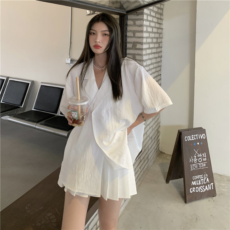 オーバーサイズ半袖シャツジャケット♡大人フェミニンに S1866