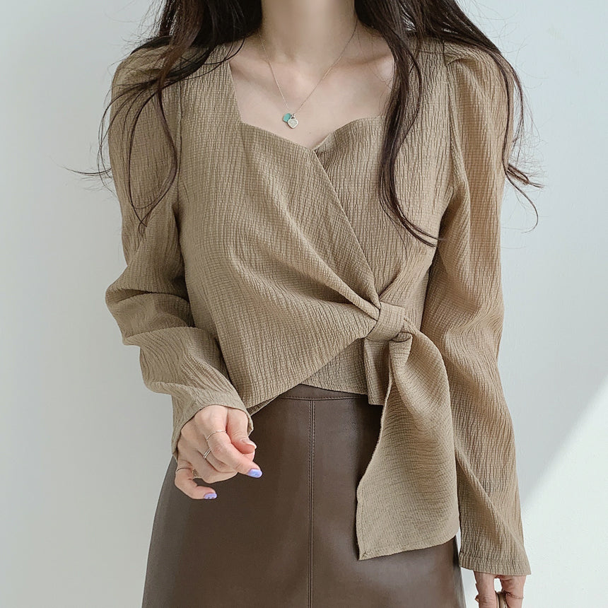 カシュクールブラウス♡ふんわり袖で大人可愛い S2291