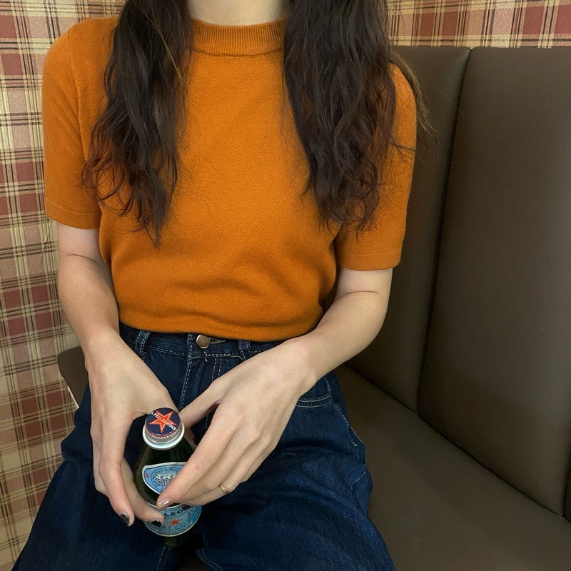 モックネックTシャツ ベーシックで着回し◎ S1165