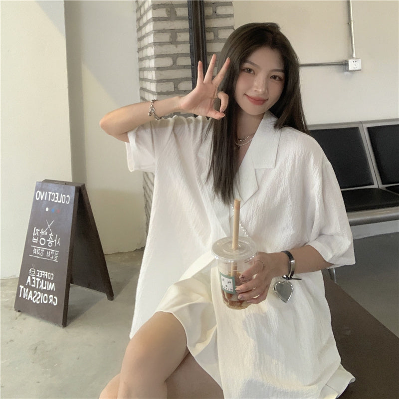 オーバーサイズ半袖シャツジャケット♡大人フェミニンに S1866