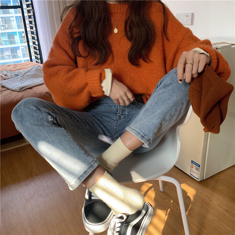 ハイウエストストレートデニムパンツ♡すっきり美脚シルエット S2523