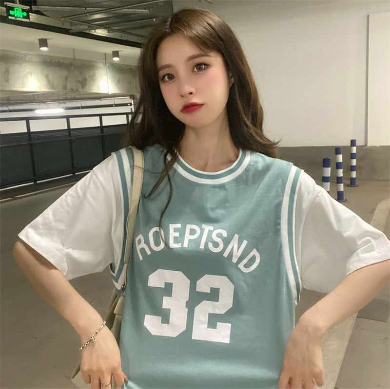 ゆるカレッジロゴTシャツ ロングシルエット S1679