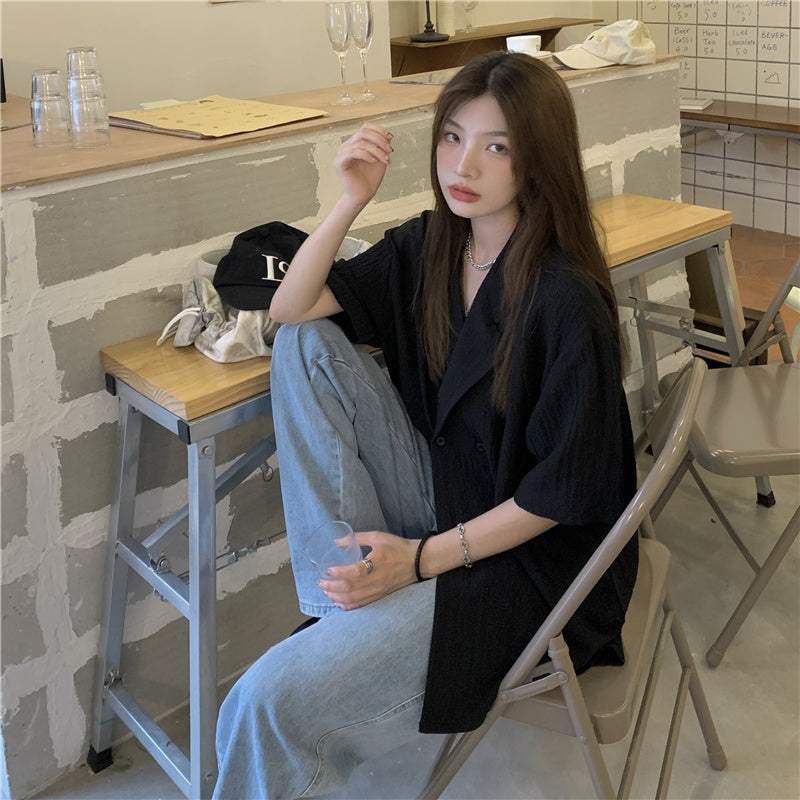 オーバーサイズ半袖シャツジャケット♡大人フェミニンに S1866