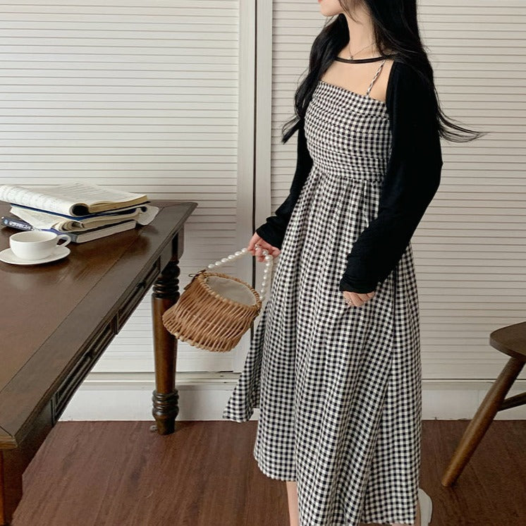 ボレロ付きギンガムチェックワンピース♡大人可愛いデザイン S1856