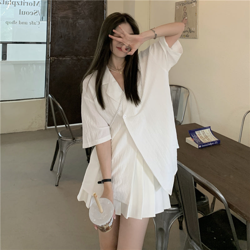 オーバーサイズ半袖シャツジャケット♡大人フェミニンに S1866