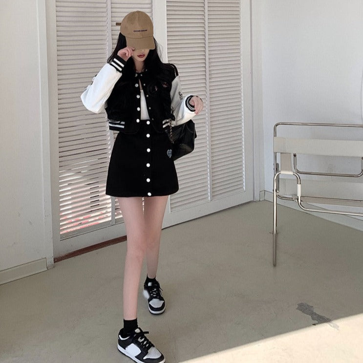 ユニフォーム風ショートセットアップ♡カワイイ制服ルック S2486