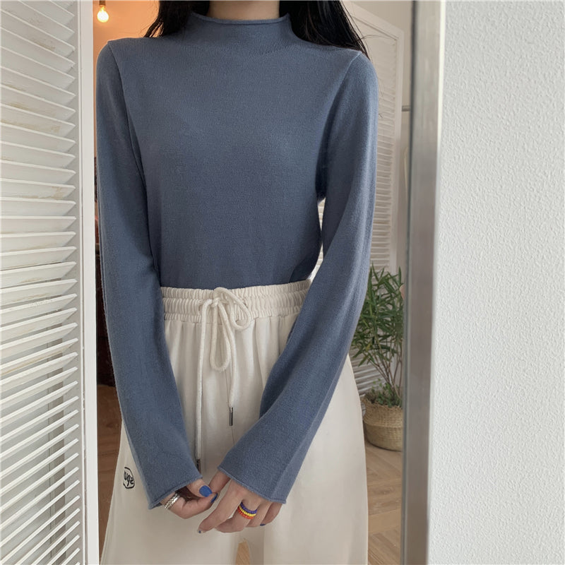 19色展開♡ベーシックハイネックニットトップス S1310