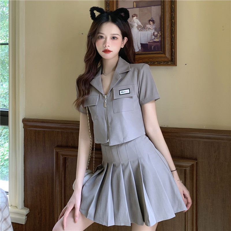 半袖ジャケット&プリーツスカートのセットアップ♡ S1435