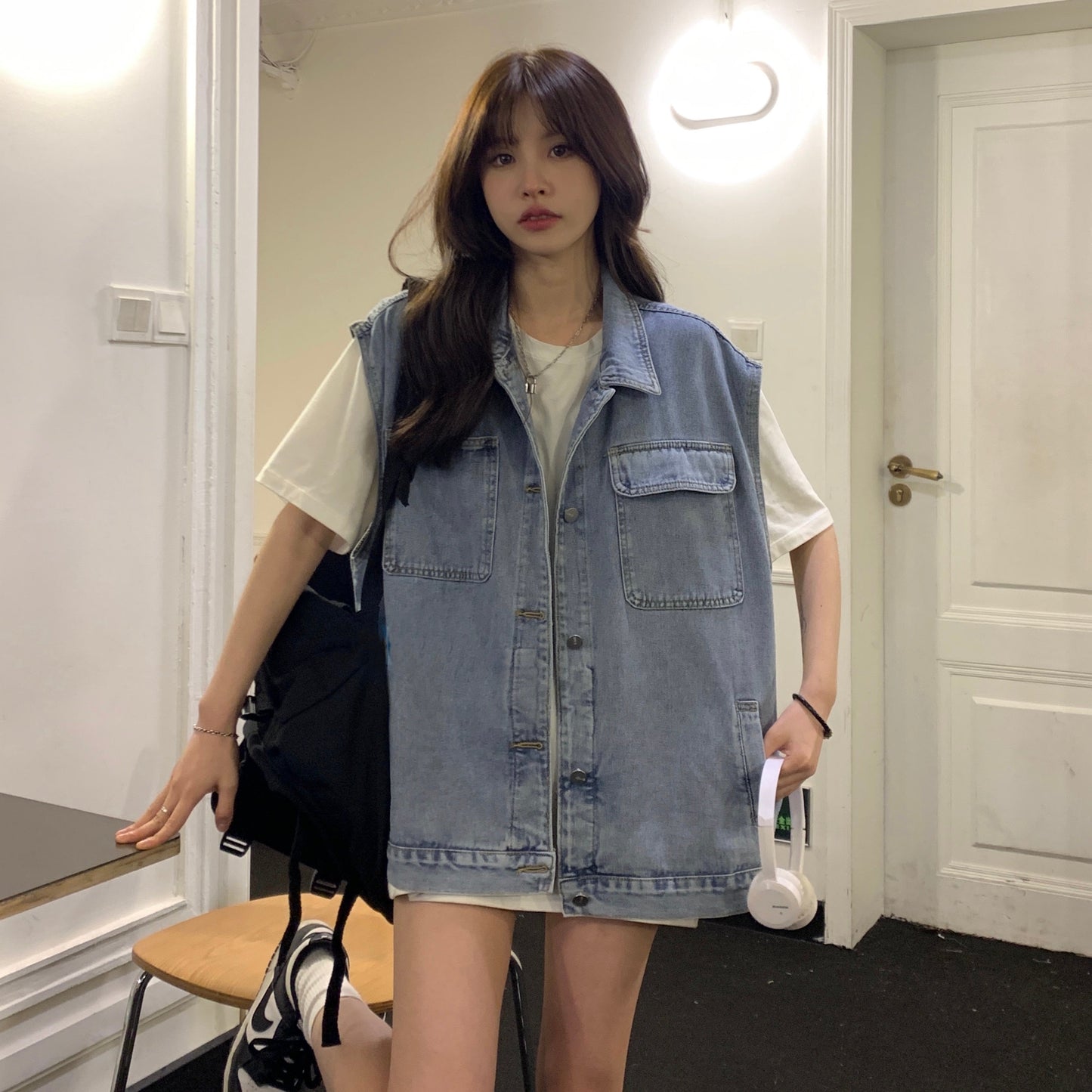 ダブルポケットデニムベスト♡ヴィンテージ風で大人可愛い S2125