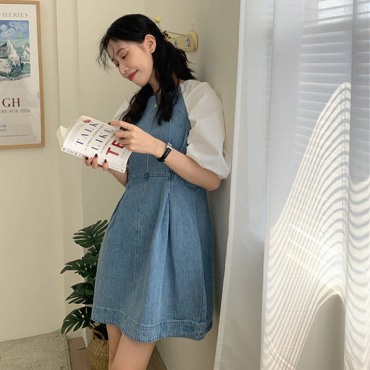 パフスリーブデニムミニワンピース♡ガーリーな一枚 S1487