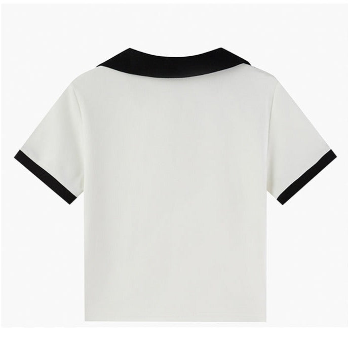 バイカラーラウンドネックTシャツ ベーシックな一枚 S1523