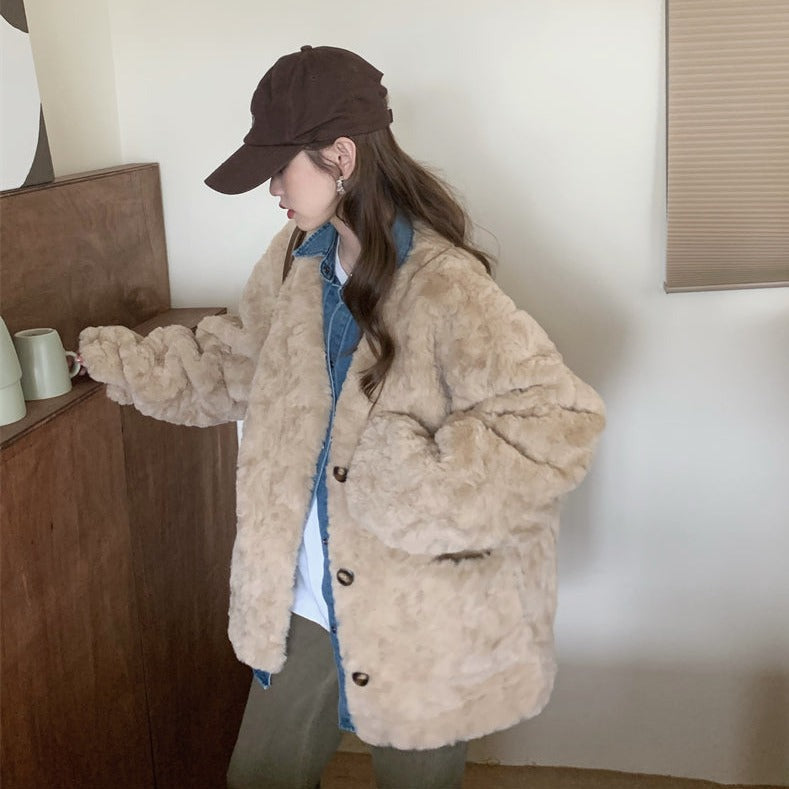 ウールブレンドふわふわボアショートコート♡ S1120