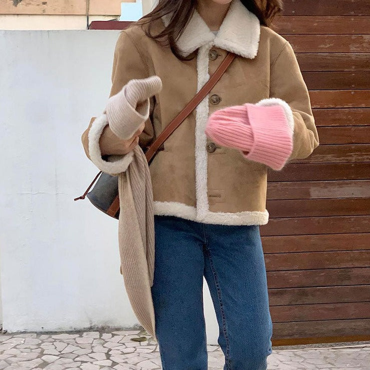 ボアスエードジャケット♡小顔効果で大人可愛い S1026