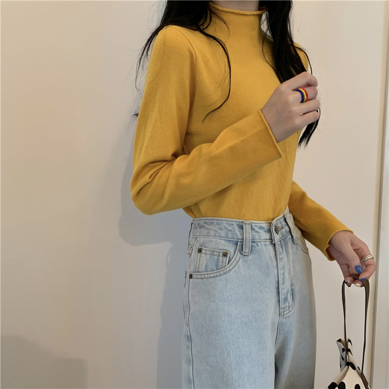 19色展開♡ベーシックハイネックニットトップス S1310