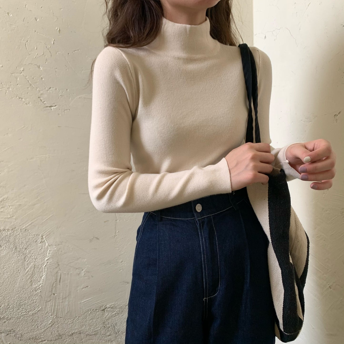 8色展開♡ベーシックハーフハイネックニット S1309