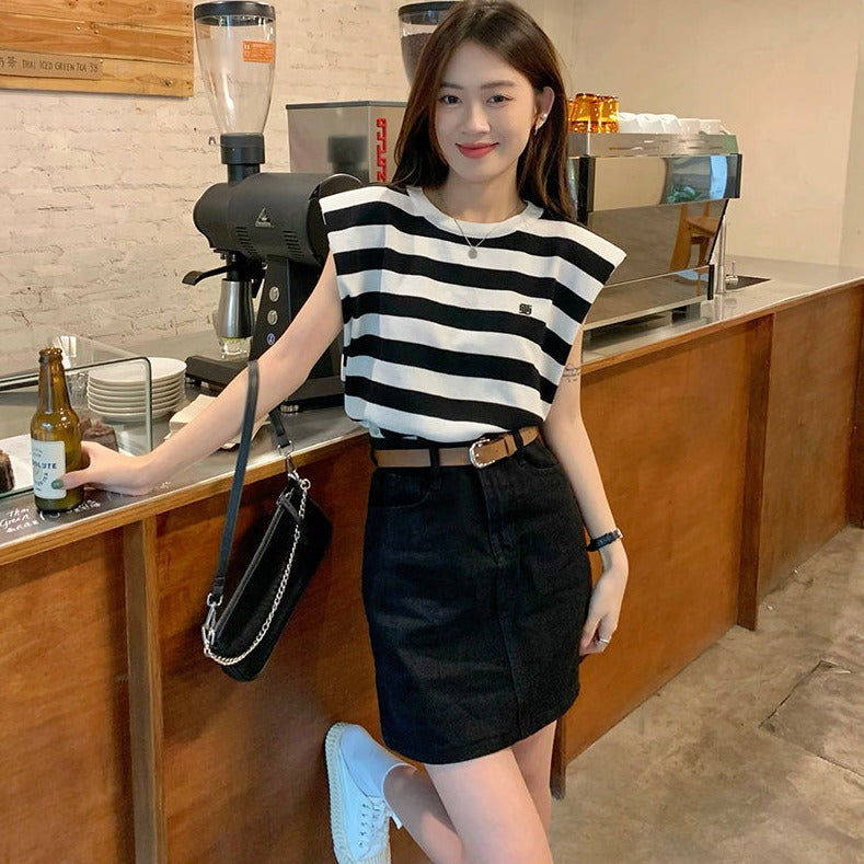 パワーショルダー夏ニット♡二の腕カバーで大人可愛い S1167
