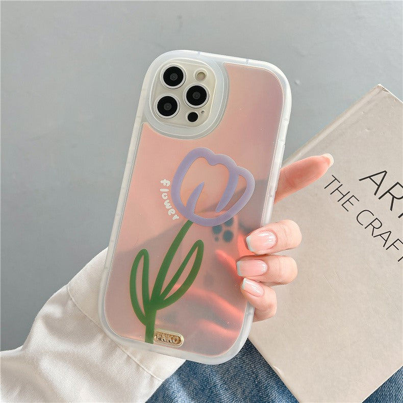 オーロラフラワー iPhoneケース シンプル可愛い S2499