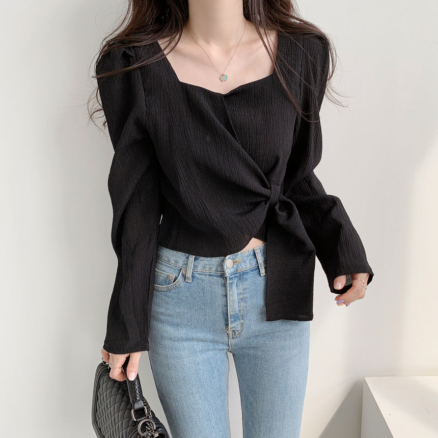 カシュクールブラウス♡ふんわり袖で大人可愛い S2291