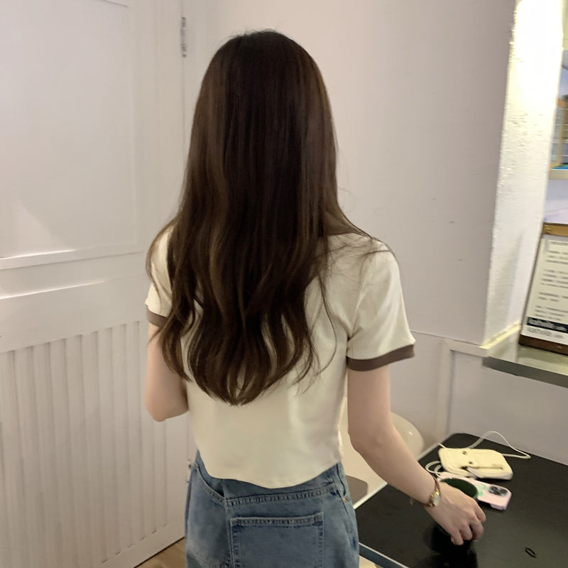 バイカラーポロシャツ♡レトロで上品なニット S1896