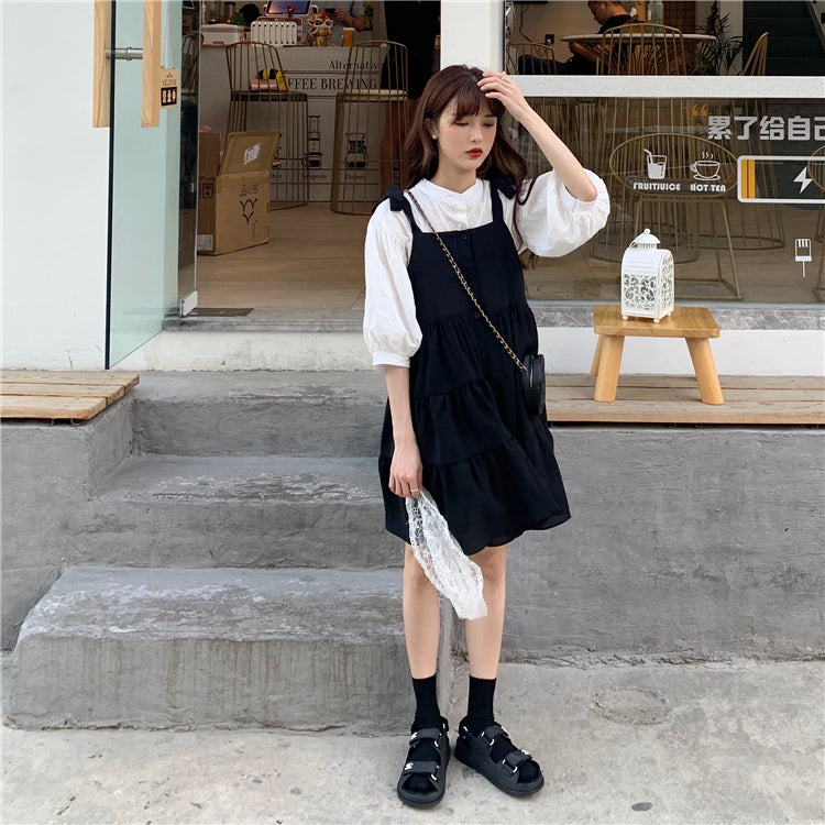 フレンチリボンワンピースセット♡肩リボンが可愛い S1793