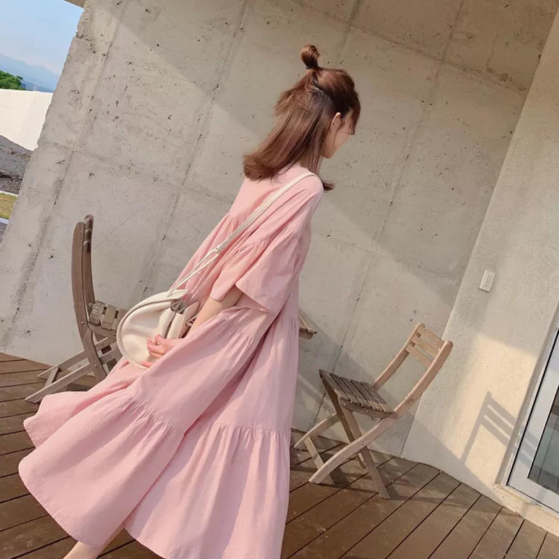 ふんわりティアード半袖ワンピース♡ S1882